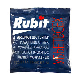 Абсолют Рубит 120г дуст от тараканов, мух, блох, муравьев, клопов, крысиных клещей