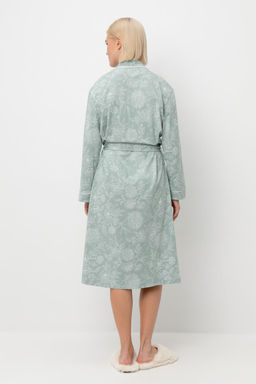 Е 50005/24/голубой прибой,кружевные цветы халат жен