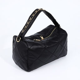 Сумка женская багет на молнии, 24×13.5×15.5 см, чёрная