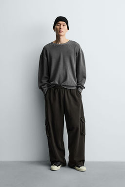 WASHED WAFFLE-KNIT T-SHIRT