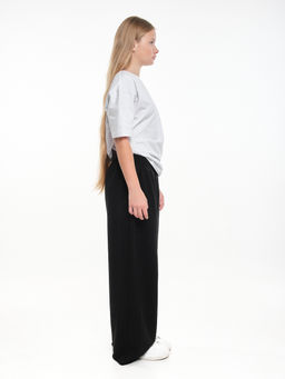 Брюки из футера для девочки с лампасом 22-5697 черный - Mini maxi фото 8