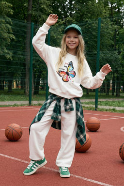 Pembe*003 K?z Cocuk Mevsimlik-Ince Leopar Desenli Orme Sweatshirt TKDAW25SW00001 - Trendyolmilla фото 46