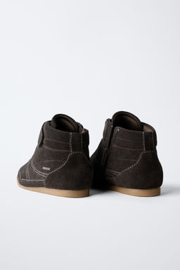 LEATHER BOXING HIGH-TOP SNEAKERS - Zara фото 8