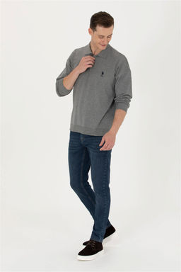 U. S. Polo Assn Мужской серый меланжевый базовый свитер - U.s. polo assn фото 4