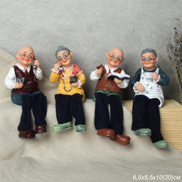 Цена за 2 шт. Фигурка Бабушка, Дедушка висячие ножки 20 см / YH0366 /уп 96/микс