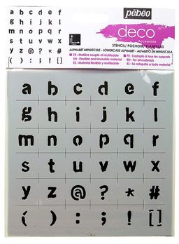 PEBEO Трафарет deco 15х15 см маленькие буквы 094632