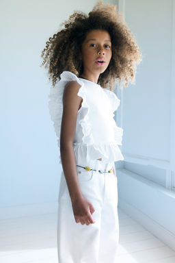 CAMISETA BORDADO SUIZO / Blanco