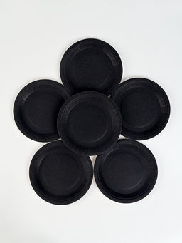 Посуда одноразовая бумажная, чёрная, на 6 персон, 12 предметов