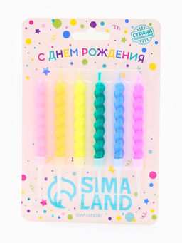 Цена за 2 шт. Набор свечей для торта «Спираль», 8 см