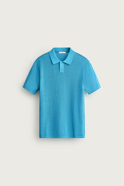 POLO PUNTO ESTRUCTURA CALADOS / Azul claro - Zara фото 6