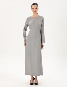 A__k Gri Regular Fit Dokuma Elbise - Pierre cardin фото 3