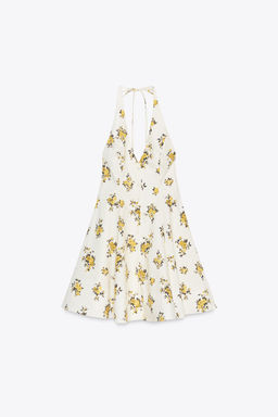 FLORAL PRINT HALTER MINI DRESS - Zara фото 12