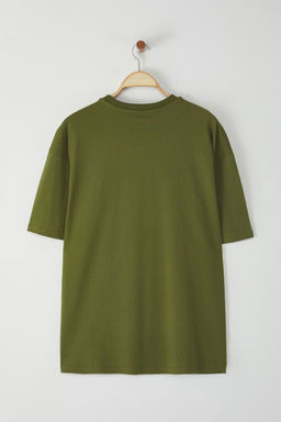 TRENDYOL MAN Mor Oversize/Genis Kesim Minimal Nak?sl? %100 Pamuklu T-Shirt TMNSS25TS00160 - Trendyolmilla фото 7