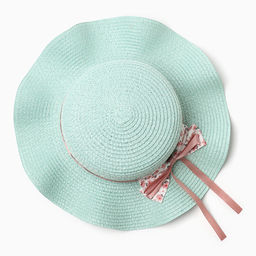 Шляпа с бантом для девочки MINAKU «Милашка», голубая, размер 52-54 (5-7 лет)