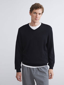 V Yaka Erkek Triko Kazak