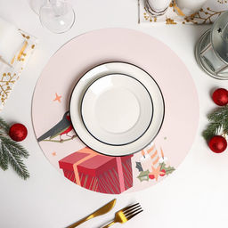 Цена за 4 шт. Салфетка сервировочная на стол Доляна Мелодия, d=36 см  фото 2