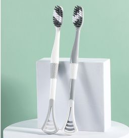 Набор зубных щеток со скребком для языка (8 шт.) в тубусе