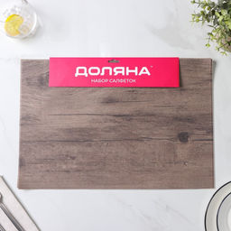 Набор салфеток сервировочных Доляна Дерево, 4 шт, 4530 см, цвет коричневый  фото 5