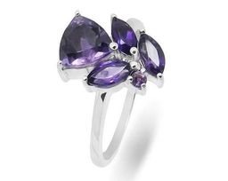 Кольцо из серебра аметист, Марина