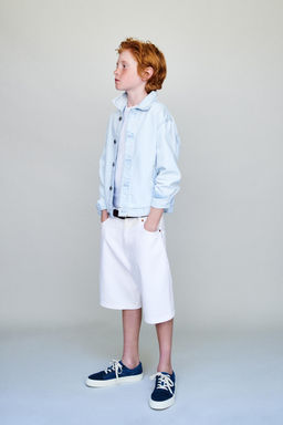 BERMUDA DENIM RELAXED BAGGY / Blanco roto