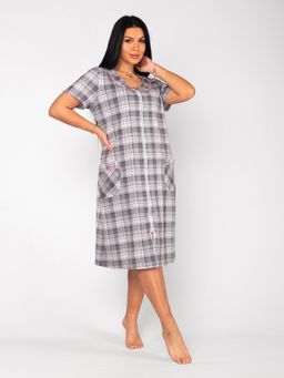 Халат женский кулирка на молнии ИЛОНА СЕРЫЙ