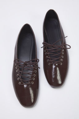 Trendyol Shoes Siyah Ip Bagc?k Detayl? Badem Burun Mary Jane Kad?n Babet TAKSS25BE00040