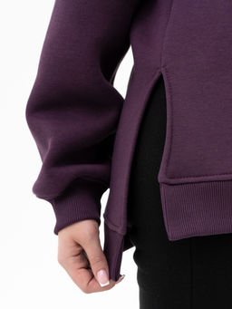 футер 3х нитка с начесом Свитшот ,баклажановый - Binita фото 7