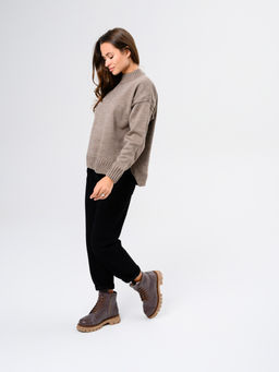 Ботинки 319.PODYUM141br.Вакса коричневая/шерсть