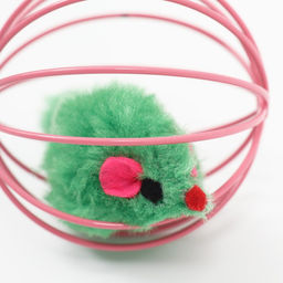 Игрушка Мышь в шаре, 6 см, розовая/зелёная - Пижон фото 2