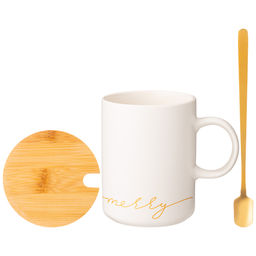 КРУЖКА БЕЛАЯ 380 МЛ С КРЫШКОЙ И ЛОЖКОЙ В ПОДАРОЧНОЙ УПАКОВКЕ - Lefard фото 3