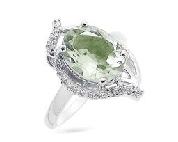 Кольцо из серебра зеленый аметист, Маргарита