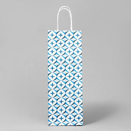 Цена за 20 шт. Пакет под бутылку Геометрия, белый крафт, 13 х 36 х 10 см - Доступные радости фото 2