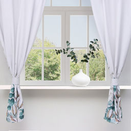 Шторы для кухни с подхватами Этель Cotton, 145×180 см, комплект - 2 шт.