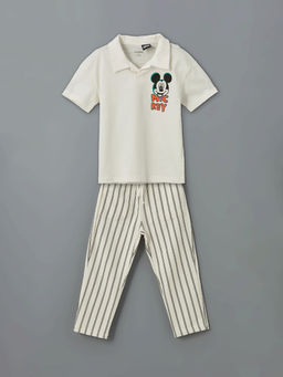 Mickey Mouse Bask?l? Erkek ?ocuk Ti??rt ve Pantolon 2li