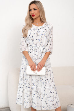 Платье Хелен (белый/синий принт) Р11-2075/11 - Николь фото 6