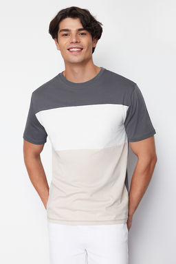 TRENDYOL MAN Siyah Regular/Normal Kesim Renk Bloklu %100 Pamuklu T-Shirt TMNSS24TS00076 - Trendyolmilla фото 15