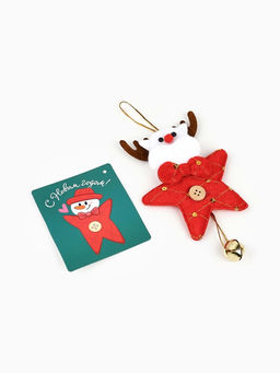 Пакет подарочный С Новым годом, с ёлочной игрушкой и шильдиком, Дед Мороз, 25.5?30?9 см