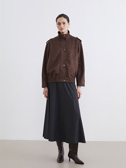 Dik Yaka Oversize Kad?n S?et G?r?n?ml? Ceket