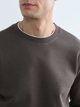 Bisiklet Yaka Erkek Kal?n Sweatshirt