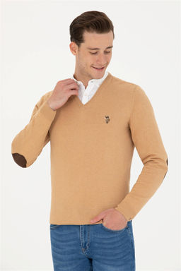 U. S. Polo Assn Мужской базовый свитер песочного меланжа - U.s. polo assn фото 8