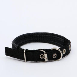 Ошейник Комфорт комбинированный, 39 х 1,5 см, ОШ 26-33 см, чёрный - Пижон фото 2