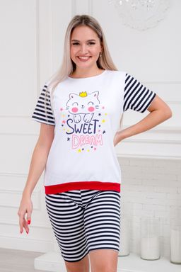 Пижама женская футболки и шорт из интерлока Киса - Амадэль фото 8