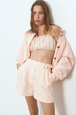 Broderie anglaise cotton shorts - H&m фото 5