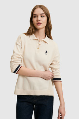 KadДn Krem Polo Yaka Kazak