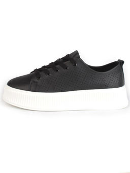 05-PDXL155-5 BLACK Кроссовки женские (натуральная кожа)