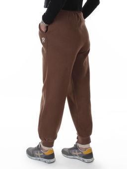 2617 BROWN Брюки спортивные утепленные женские (85% хлопок, 10% полиэстер, 5% спандекс)