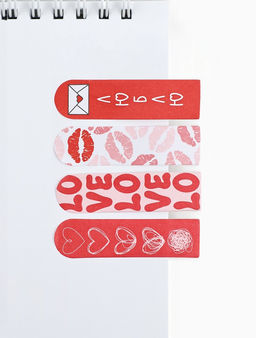 Цена за 2 шт. Стикеры-закладки с липким краем 4 шт., 20 л С любовью