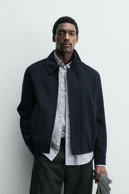 CROPPED FIT WOOL BLEND OVERSHIRT - Zara фото 2