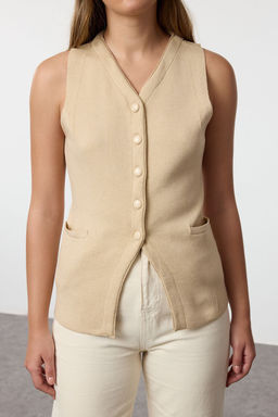 Tas Slim Smart Gorunumlu Triko Yelek TWOAW25YE00066 - Trendyolmilla фото 4