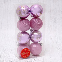 Ёлочные игрушки Шанталь, шары новогодние, d=6 см, набор 8 шт. - Зимнее волшебство фото 2